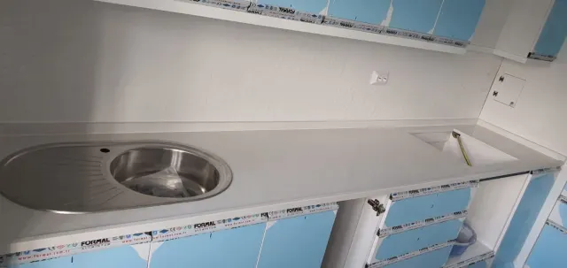 Ankastre Evyeli Beyaz Belenco Tezgah